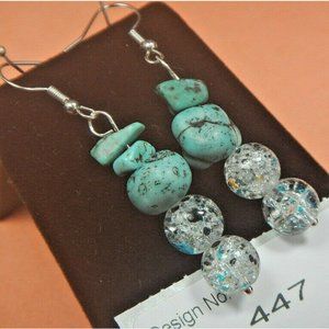 Turquoise -Gemstone Earring-Energy Jewelry-Facilitate-protection, valor 447